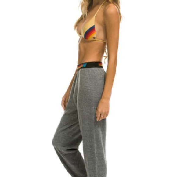 Aviator Nation LOGO STRIPE SWEATPANTS - HEATHER GREY - S (SOLD OUT) - Picture 4 of 6